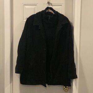 Men’s wool layered look pea coat